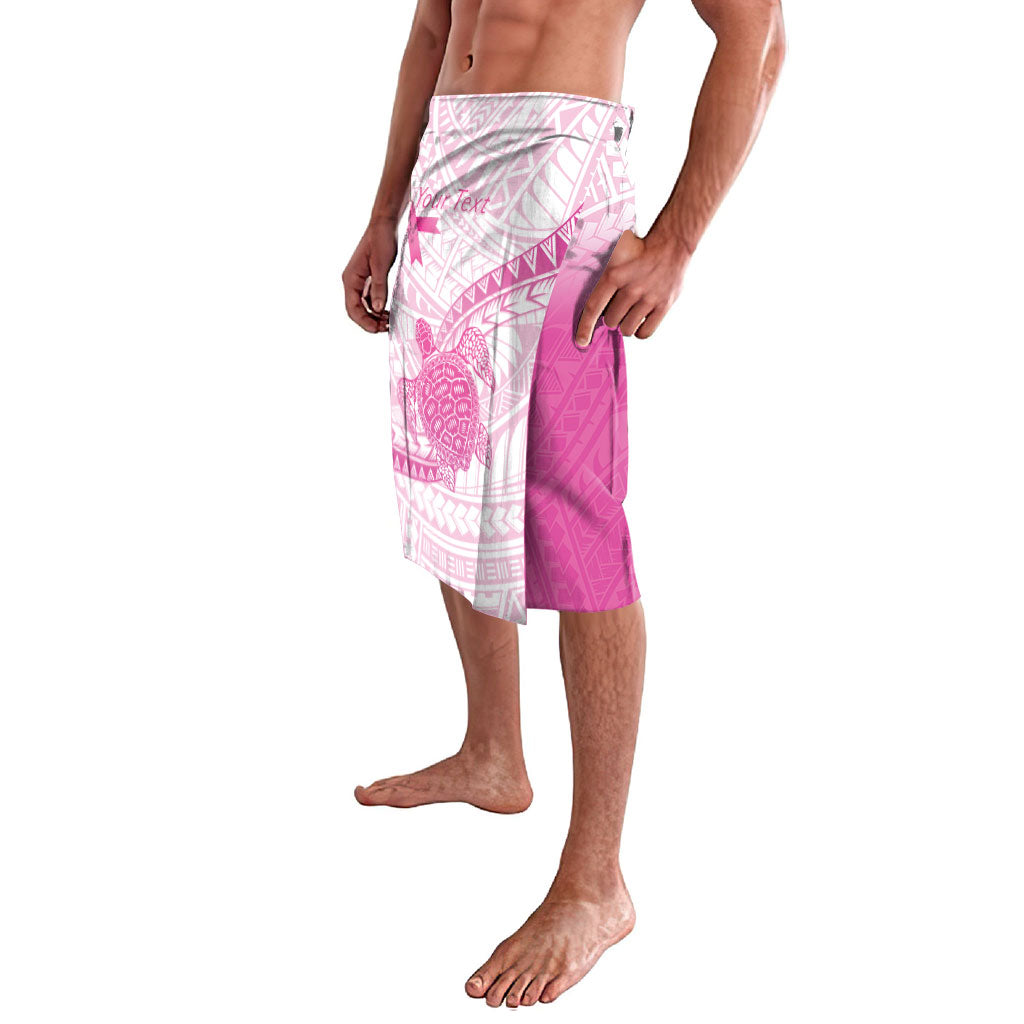 Breast Cancer Awareness Personalised Lavalava Pink Ribbon Turtle Polynesian Pattern White LT22 - Polynesian Pride