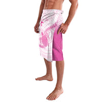Breast Cancer Awareness Personalised Lavalava Pink Ribbon Turtle Polynesian Pattern White LT22 - Polynesian Pride