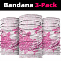 Breast Cancer Awareness Neck Gaiter Pink Ribbon Turtle Polynesian Pattern White LT22 package One Size: 25*50cm Pink - Polynesian Pride