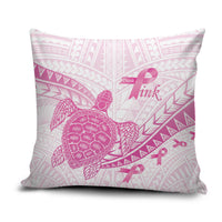 Breast Cancer Awareness Pillow Cover Pink Ribbon Turtle Polynesian Pattern White LT22 Pink - Polynesian Pride