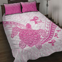 Breast Cancer Awareness Quilt Bed Set Pink Ribbon Turtle Polynesian Pattern White LT22 Pink - Polynesian Pride