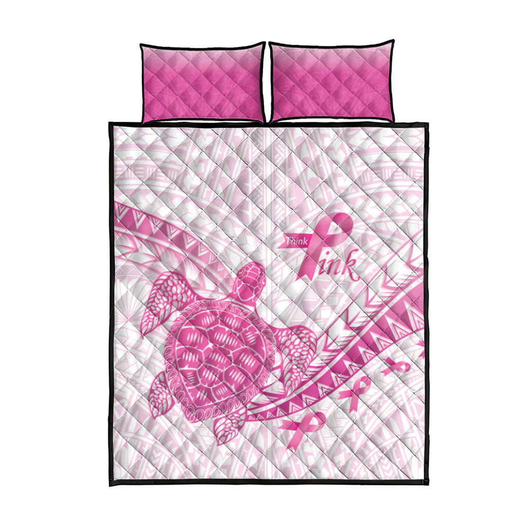 Breast Cancer Awareness Quilt Bed Set Pink Ribbon Turtle Polynesian Pattern White LT22 - Polynesian Pride
