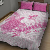 Breast Cancer Awareness Quilt Bed Set Pink Ribbon Turtle Polynesian Pattern White LT22 - Polynesian Pride