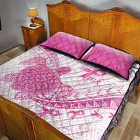 Breast Cancer Awareness Quilt Bed Set Pink Ribbon Turtle Polynesian Pattern White LT22 - Polynesian Pride