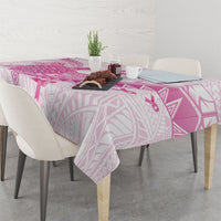 Breast Cancer Awareness Tablecloth Pink Ribbon Turtle Polynesian Pattern White LT22 - Polynesian Pride