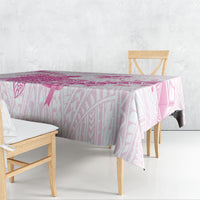 Breast Cancer Awareness Tablecloth Pink Ribbon Turtle Polynesian Pattern White LT22 - Polynesian Pride