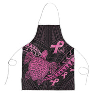 Breast Cancer Awareness Apron Pink Ribbon Turtle Polynesian Pattern Black LT22 Pink - Polynesian Pride