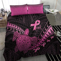 Breast Cancer Awareness Bedding Set Pink Ribbon Turtle Polynesian Pattern Black LT22 - Polynesian Pride