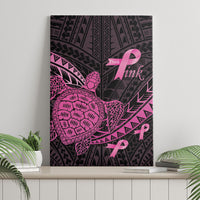 Breast Cancer Awareness Canvas Wall Art Pink Ribbon Turtle Polynesian Pattern Black LT22 - Polynesian Pride