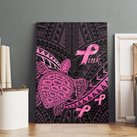 Breast Cancer Awareness Canvas Wall Art Pink Ribbon Turtle Polynesian Pattern Black LT22 - Polynesian Pride