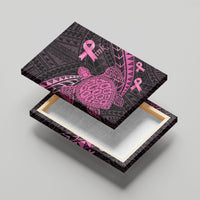 Breast Cancer Awareness Canvas Wall Art Pink Ribbon Turtle Polynesian Pattern Black LT22 - Polynesian Pride