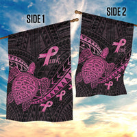 Breast Cancer Awareness Garden Flag Pink Ribbon Turtle Polynesian Pattern Black LT22 - Polynesian Pride