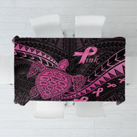 Breast Cancer Awareness Tablecloth Pink Ribbon Turtle Polynesian Pattern Black LT22 Pink - Polynesian Pride