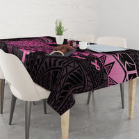 Breast Cancer Awareness Tablecloth Pink Ribbon Turtle Polynesian Pattern Black LT22 - Polynesian Pride