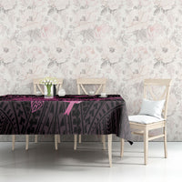 Breast Cancer Awareness Tablecloth Pink Ribbon Turtle Polynesian Pattern Black LT22 - Polynesian Pride