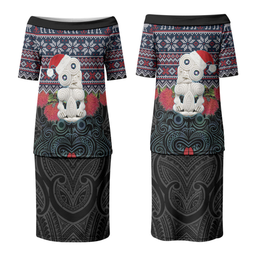 New Zealand Hei Tiki Christmas In July Couples Matching Puletasi and Hawaiian Shirt Pohutukawa Santa Xmas Polynesian Pattern LT22 - Polynesian Pride