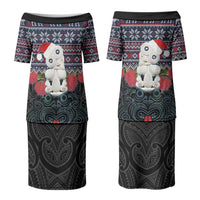 New Zealand Hei Tiki Christmas In July Couples Matching Puletasi and Hawaiian Shirt Pohutukawa Santa Xmas Polynesian Pattern LT22 - Polynesian Pride