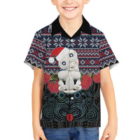 New Zealand Hei Tiki Christmas In July Family Matching Off Shoulder Maxi Dress and Hawaiian Shirt Pohutukawa Santa Xmas Polynesian Pattern