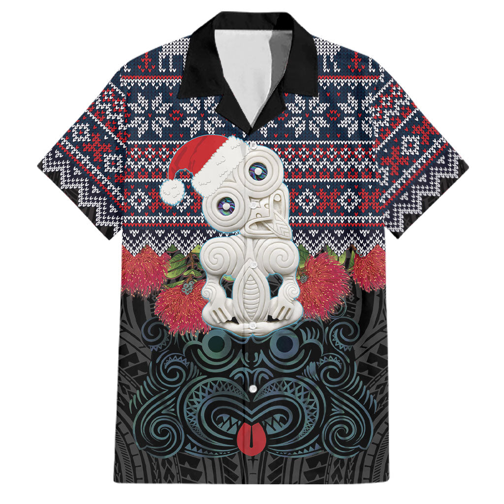 New Zealand Hei Tiki Christmas In July Family Matching Puletasi and Hawaiian Shirt Pohutukawa Santa Xmas Polynesian Pattern
