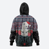 New Zealand Hei Tiki Christmas In July Hoodie Pohutukawa Santa Xmas Polynesian Pattern