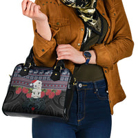 New Zealand Hei Tiki Christmas In July Shoulder Handbag Pohutukawa Santa Xmas Polynesian Pattern