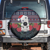New Zealand Hei Tiki Christmas In July Spare Tire Cover Pohutukawa Santa Xmas Polynesian Pattern