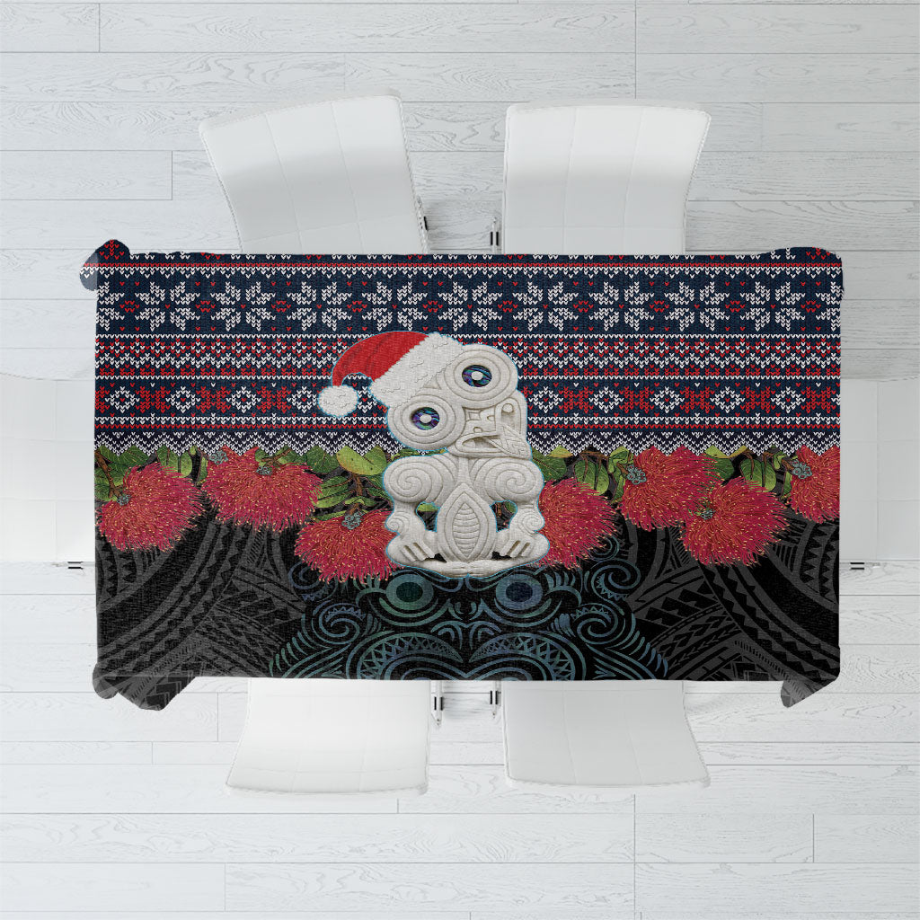 New Zealand Hei Tiki Christmas In July Tablecloth Pohutukawa Santa Xmas Polynesian Pattern
