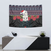 New Zealand Hei Tiki Christmas In July Tapestry Pohutukawa Santa Xmas Polynesian Pattern