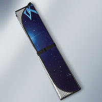 New Zealand Kokako Bird Auto Sun Shade Kowhai Galaxy Style Polynesian Pattern