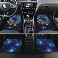 New Zealand Kokako Bird Car Mats Kowhai Galaxy Style Polynesian Pattern