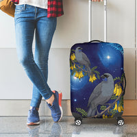 New Zealand Kokako Bird Luggage Cover Kowhai Galaxy Style Polynesian Pattern