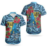 Personalised New Zealand Father's Day Couples Matching Puletasi and Hawaiian Shirt Best Dad Trophy Red Rose Maori Pattern LT22 - Polynesian Pride