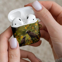 New Zealand Kaka Bird AirPods Case Kowhai Flower Landscape Style LT22 - Polynesian Pride