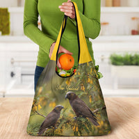 New Zealand Kaka Bird Grocery Bag Kowhai Flower Landscape Style LT22 - Polynesian Pride