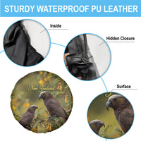 New Zealand Kaka Bird Spare Tire Cover Kowhai Flower Landscape Style