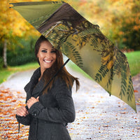 New Zealand Kaka Bird Umbrella Kowhai Flower Landscape Style