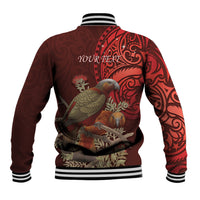 New Zealand Kaka Bird Personalised Baseball Jacket Pohutukawa Matariki Maori Pattern LT22 - Polynesian Pride