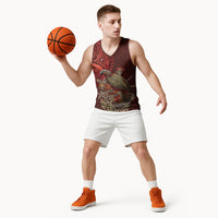 New Zealand Kaka Bird Personalised Basketball Jersey Pohutukawa Matariki Maori Pattern LT22 - Polynesian Pride