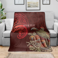 New Zealand Kaka Bird Personalised Blanket Pohutukawa Matariki Maori Pattern LT22 - Polynesian Pride
