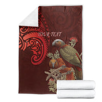 New Zealand Kaka Bird Personalised Blanket Pohutukawa Matariki Maori Pattern LT22 - Polynesian Pride