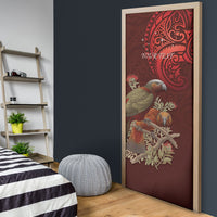New Zealand Kaka Bird Personalised Door Cover Pohutukawa Matariki Maori Pattern LT22 - Polynesian Pride
