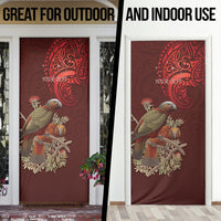 New Zealand Kaka Bird Personalised Door Cover Pohutukawa Matariki Maori Pattern LT22 - Polynesian Pride