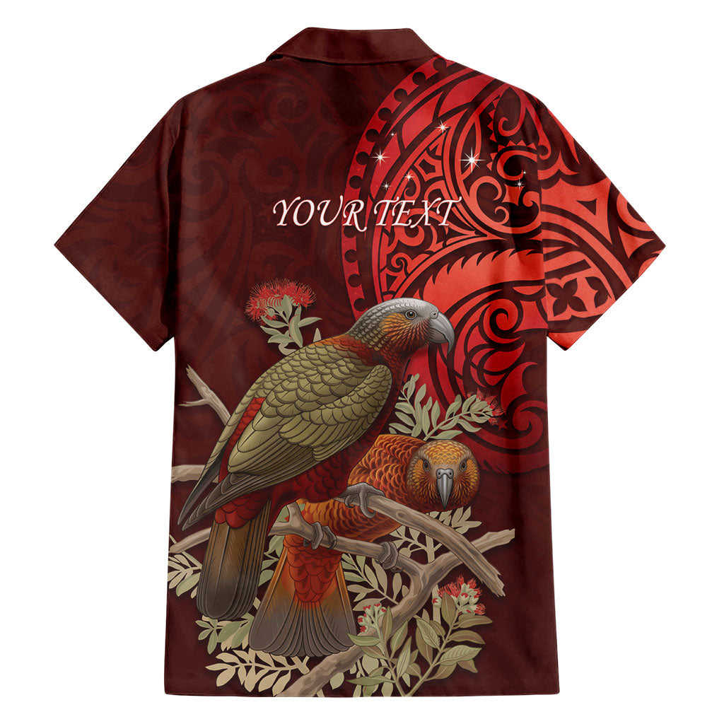 New Zealand Kaka Bird Personalised Family Matching Tank Maxi Dress and Hawaiian Shirt Pohutukawa Matariki Maori Pattern LT22 - Polynesian Pride