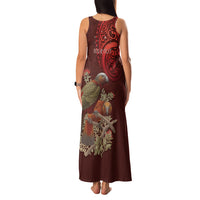 New Zealand Kaka Bird Personalised Family Matching Tank Maxi Dress and Hawaiian Shirt Pohutukawa Matariki Maori Pattern LT22 - Polynesian Pride