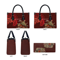 New Zealand Kaka Bird Personalised Leather Bag Pohutukawa Matariki Maori Pattern LT22 - Polynesian Pride