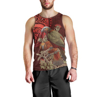 New Zealand Kaka Bird Personalised Men Tank Top Pohutukawa Matariki Maori Pattern