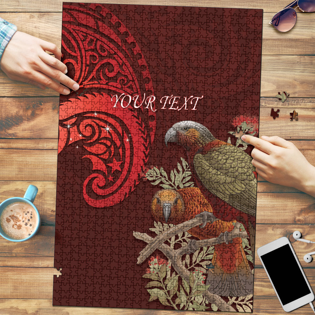 New Zealand Kaka Bird Personalised Puzzle Pohutukawa Matariki Maori Pattern