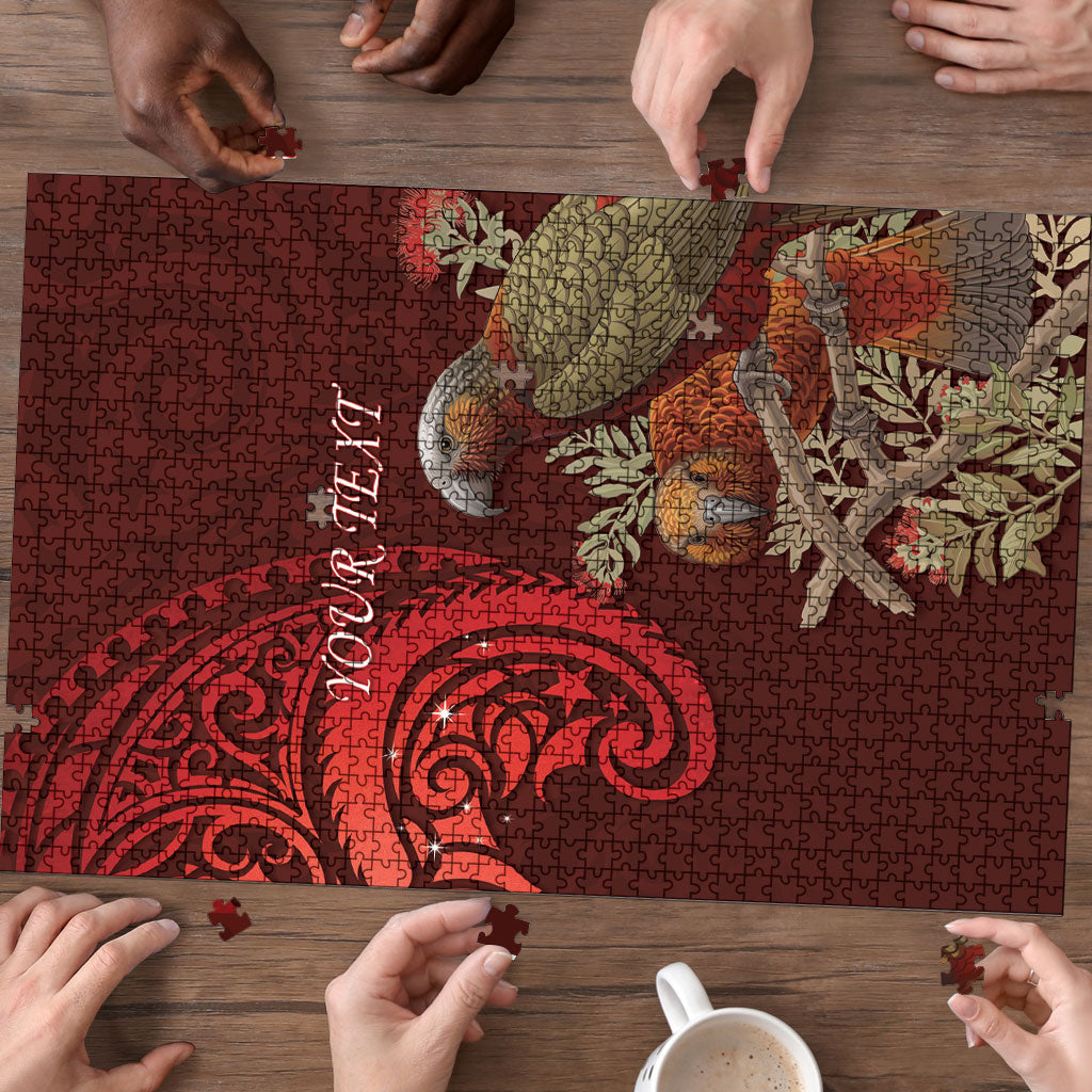New Zealand Kaka Bird Personalised Puzzle Pohutukawa Matariki Maori Pattern LT22 - Polynesian Pride