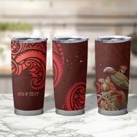 New Zealand Kaka Bird Personalised Tumbler Cup Pohutukawa Matariki Maori Pattern LT22 - Polynesian Pride