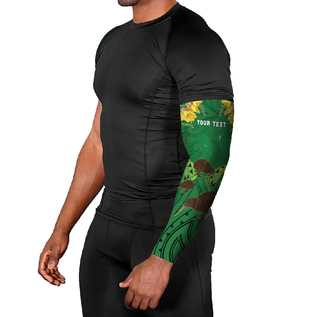 Personalised South Canterbury Anniversary Day Arm Sleeves Kiwi Kowhai Silver Fern Maori Pattern LT22 - Polynesian Pride